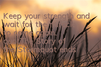 Keep your strength and wait for the miracle to come again. 