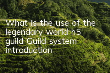 What is the use of the legendary world h5 guild? Guild system introduction