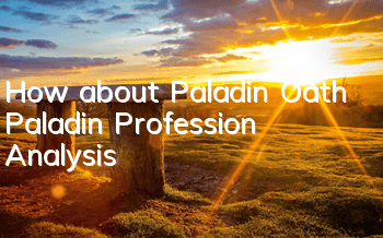 How about Paladin Oath Paladin Profession Analysis