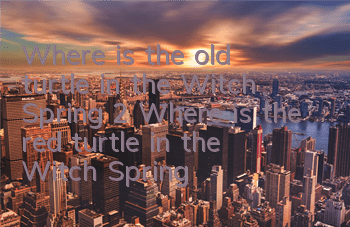 Where is the old turtle in the Witch Spring 2? Where is the red turtle in the Witch Spring 2?