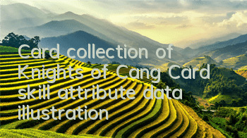 Card collection of Knights of Cang, Card skill attribute data illustration