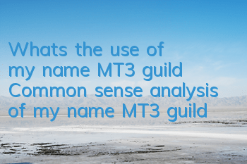 What's the use of my name MT3 guild? Common sense analysis of my name MT3 guild