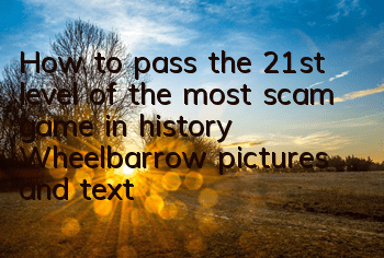 How to pass the 21st level of the most scam game in history? Wheelbarrow pictures and text guide