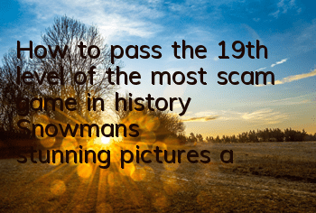 How to pass the 19th level of the most scam game in history? Snowman's stunning pictures and text guide