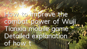 How to improve the combat power of Wuji Tianxia mobile game? Detailed explanation of how to quickly improve combat power without spending money