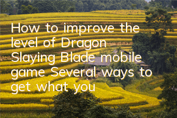 How to improve the level of Dragon Slaying Blade mobile game? Several ways to get what you want
