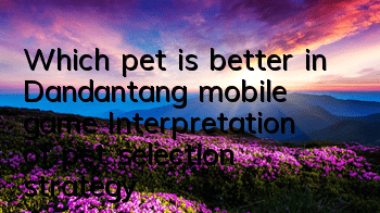 Which pet is better in Dandantang mobile game? Interpretation of pet selection strategy