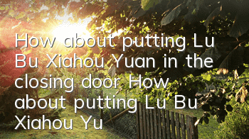 How about putting Lu Bu Xiahou Yuan in the closing door? How about putting Lu Bu Xiahou Yuan in the closing door?