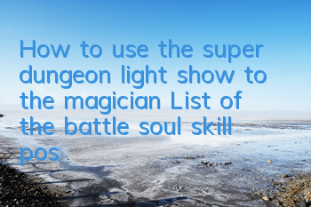 How to use the super dungeon light show to the magician? List of the battle soul skill positioning