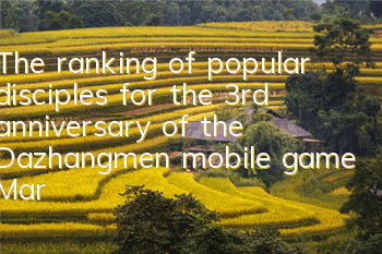 The ranking of popular disciples for the 3rd anniversary of the Dazhangmen mobile game Martial Arts Eternal Classic