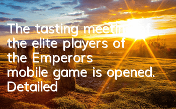 The tasting meeting of the elite players of the Emperor's mobile game is opened. Detailed spoilers