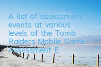A list of assessment events at various levels of the Tomb Raiders Mobile Game Assessment Event Guide