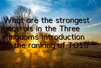 What are the strongest generals in the Three Kingdoms? Introduction to the ranking of TO10 generals