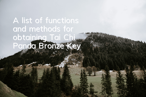 A list of functions and methods for obtaining Tai Chi Panda Bronze Key