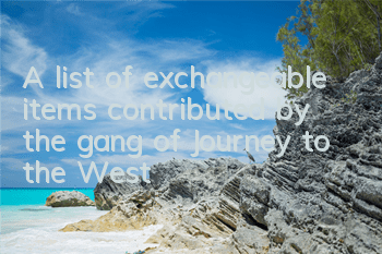 A list of exchangeable items contributed by the gang of Journey to the West