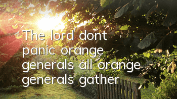The lord, don't panic, orange generals, all orange generals gather