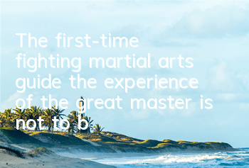 The first-time fighting martial arts guide, the experience of the great master is not to be missed
