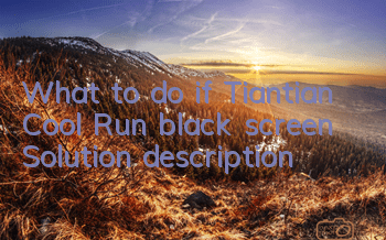 What to do if Tiantian Cool Run black screen? Solution description
