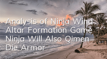 Analysis of Ninja Wind Altar Formation Game Ninja Will Also Qimen Die Armor