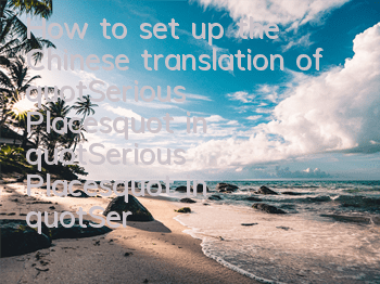 How to set up the Chinese translation of 