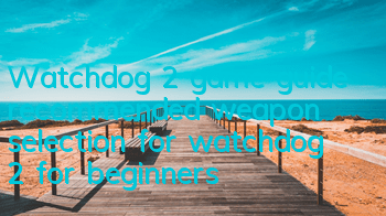 Watchdog 2 game guide (recommended weapon selection for watchdog 2 for beginners)