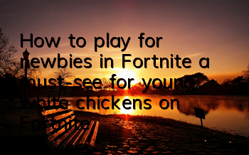 How to play for newbies in Fortnite (a must-see for young white chickens on Fortnite)