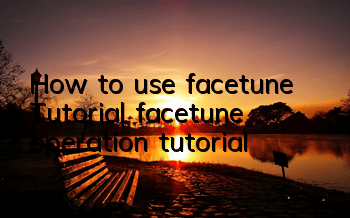 How to use facetune (Tutorial facetune operation tutorial)