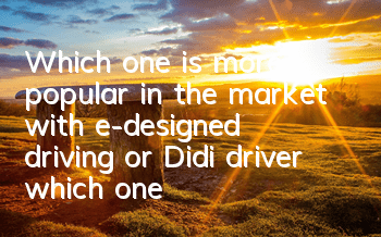 Which one is more popular in the market with e-designed driving or Didi driver (which one is better in e-designed driving or Didi driver)