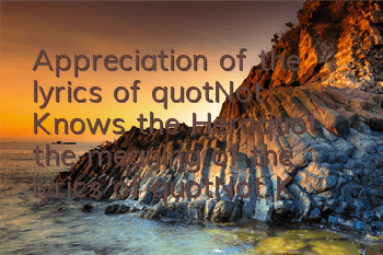 Appreciation of the lyrics of
