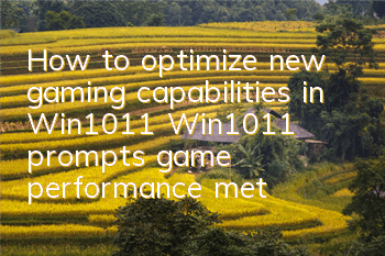 How to optimize new gaming capabilities in Win10/11 (Win10/11 prompts game performance methods)