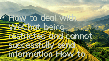 How to deal with WeChat being restricted and cannot successfully send information (How to solve the problem of WeChat being restricted)