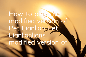 How to play the modified version of Pet Lianlian (Pet Lianlianlian’s modified version of Pet Lianlian’s modified version of Pet Lianlian’s modified version of Pet Lianlian’s modified version of Pet Lianlian’s modified version)