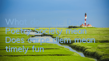 What does the Death Poetry Society mean (Does carpe diem mean timely fun)