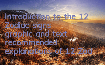 Introduction to the 12 Zodiac signs’ graphic and text (recommended explanations of 12 Zodiac signs)