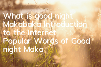 What is good night Makabaka (Introduction to the Internet Popular Words of Good night Makabaka)