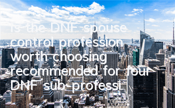Is the DNF spouse control profession worth choosing (recommended for four DNF sub-professions)
