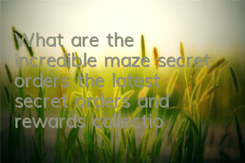 What are the incredible maze secret orders (the latest secret orders and rewards collection of the game)