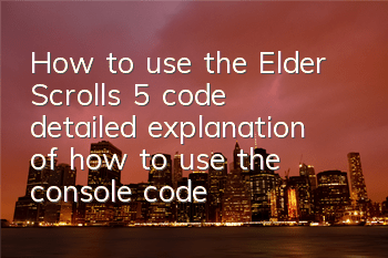How to use the Elder Scrolls 5 code (detailed explanation of how to use the console code)