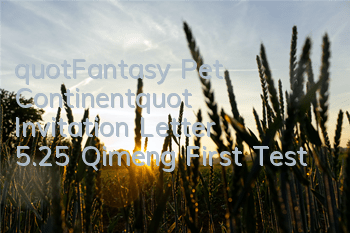 "Fantasy Pet Continent" Invitation Letter: 5.25 Qimeng First Test