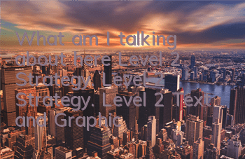 What am I talking about here? Level 2 Strategy. Level 2 Strategy. Level 2 Text and Graphics and Texts.