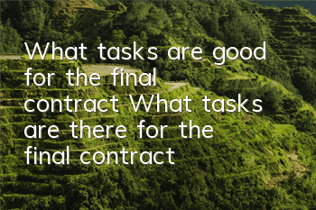 What tasks are good for the final contract? What tasks are there for the final contract?