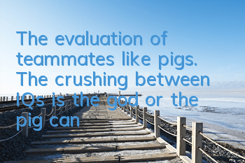 The evaluation of teammates like pigs. The crushing between IQs is the god or the pig can tell when you play