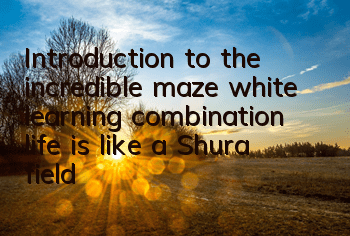 Introduction to the incredible maze white learning combination life is like a Shura field