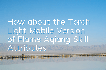 How about the Torch Light Mobile Version of Flame Aqiang? Skill Attributes